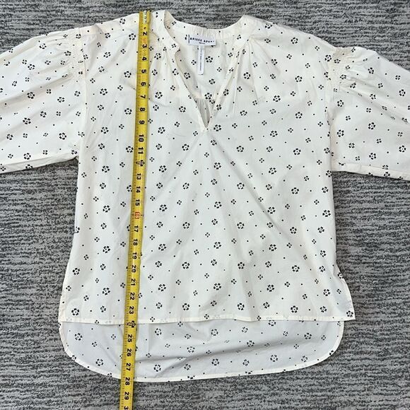New Apiece Apart Marit Shirred Organic Cotton Blouse in Scattered Floral Small - Picture 8 of 13